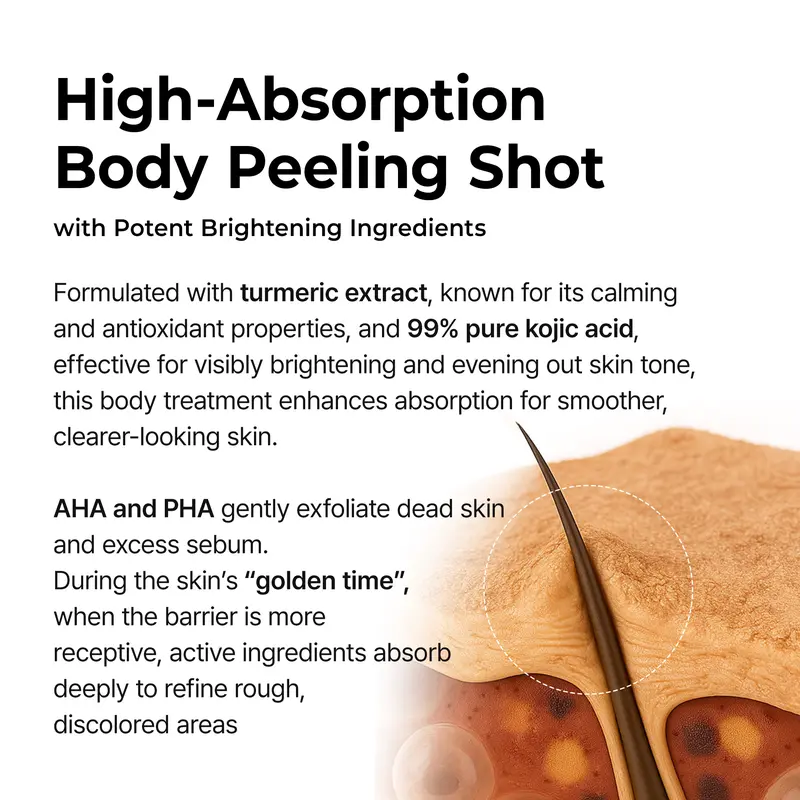 💥💥Peel Shot Keratin Care Kojic Acid Turmeric Spray 200ml Pore Clearing Exfoliating Formula Skin Repair Scrub