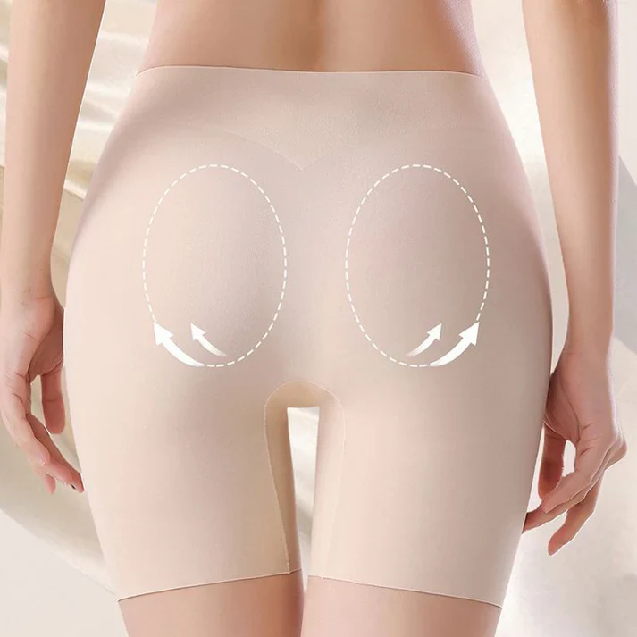 Women High-waist Ice Silk Underwear with Tummy-control Hip-lifting