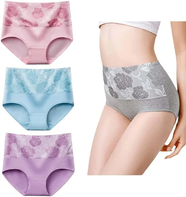 Cotton High Waist Abdominal Slimming Hygroscopic Antibacterial Panties