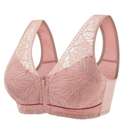 ⏰Nature Cotton Wireless Zipper Front Button Bra