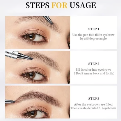 🔥✨3D Waterproof Microblading Eyebrow Pen 4 Fork Tip Tattoo Pencil