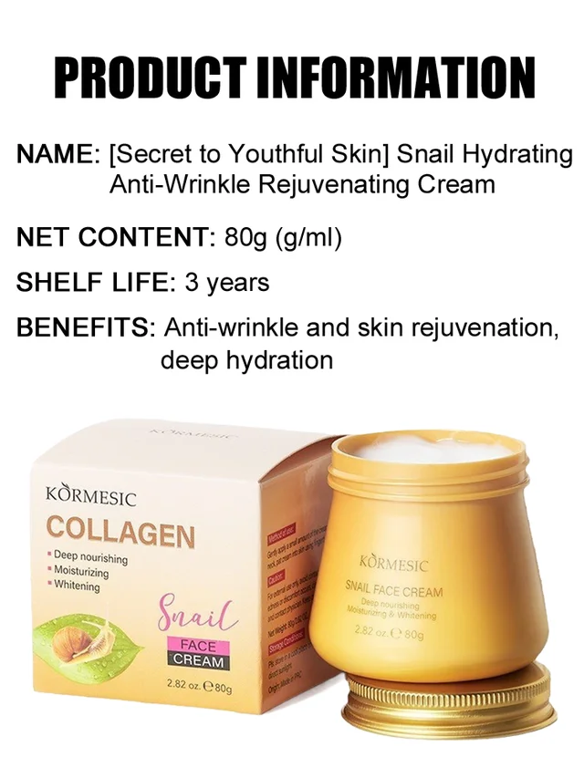 ✨🍯Snail Hydrating Anti-Wrinkle and Rejuvenating Cream