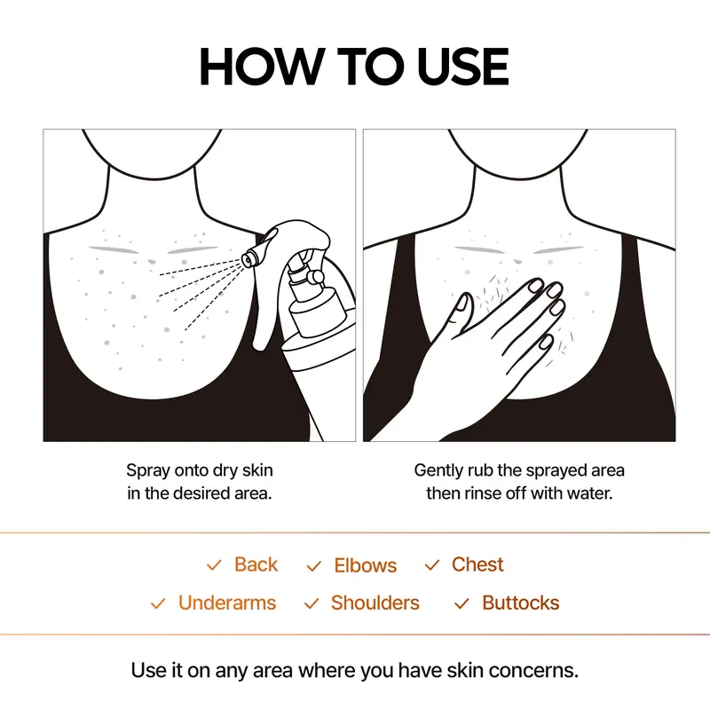 💥💥Peel Shot Keratin Care Kojic Acid Turmeric Spray 200ml Pore Clearing Exfoliating Formula Skin Repair Scrub