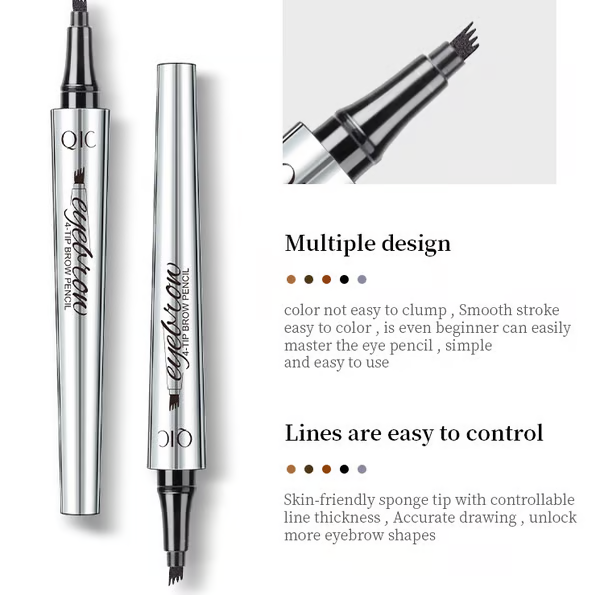 🔥✨3D Waterproof Microblading Eyebrow Pen 4 Fork Tip Tattoo Pencil