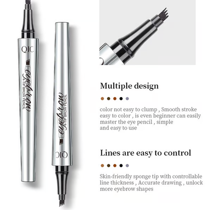 🔥✨3D Waterproof Microblading Eyebrow Pen 4 Fork Tip Tattoo Pencil