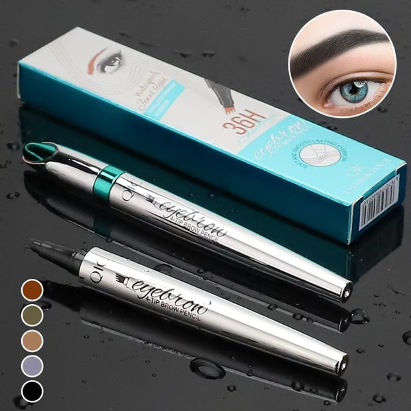 🔥✨3D Waterproof Microblading Eyebrow Pen 4 Fork Tip Tattoo Pencil