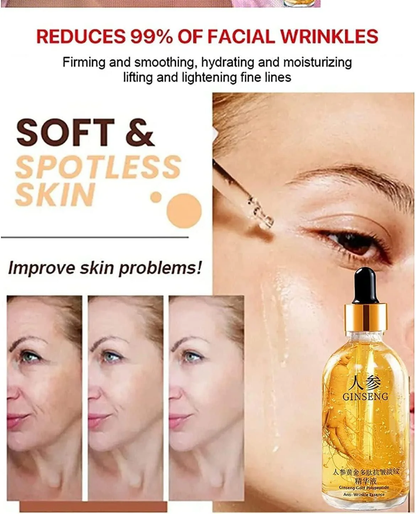 👑 Gold Power! Ginseng Polypeptide Anti-Ageing Serum – (Youthful Skin Awaits)✨🍃