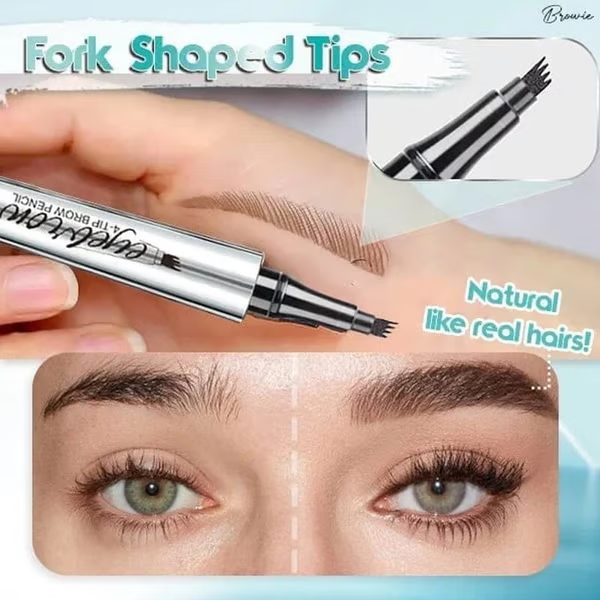 🔥✨3D Waterproof Microblading Eyebrow Pen 4 Fork Tip Tattoo Pencil