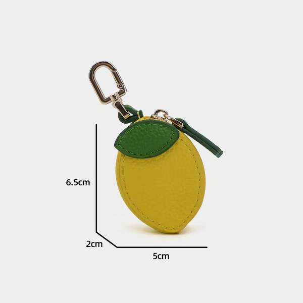 🍓 Cute Strawberry & Lemon Mini Coin Purse Charm-Jewelry & Earbuds – Lightweight Gift for Women, Teens & Kawaii Lovers